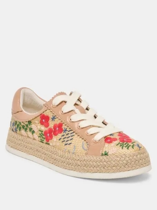 Dolce Vita Shoes - NWOB Dolce Vita Azalia Floral Raffia Sneakers, 7.5, Embroidered, Raffia, Coastal